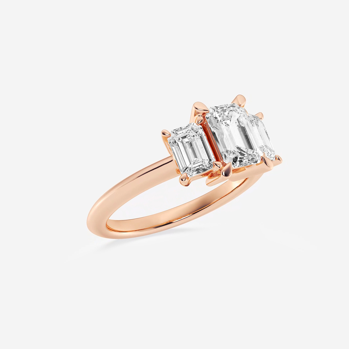 Additional Image 1 for  2  ctw Emerald Lab Grown Diamond Three-Stone Ring