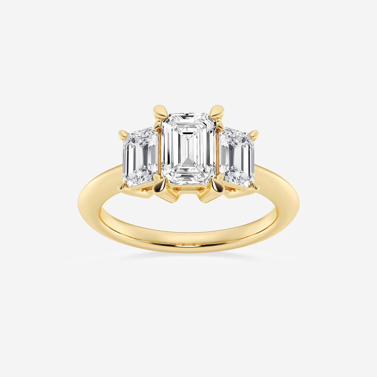 2  ctw Emerald Lab Grown Diamond Three-Stone Ring
