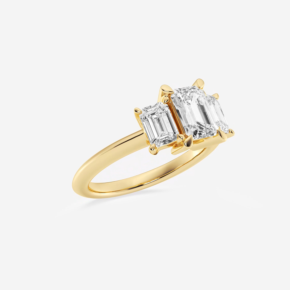 Additional Image 1 for  2  ctw Emerald Lab Grown Diamond Three-Stone Ring