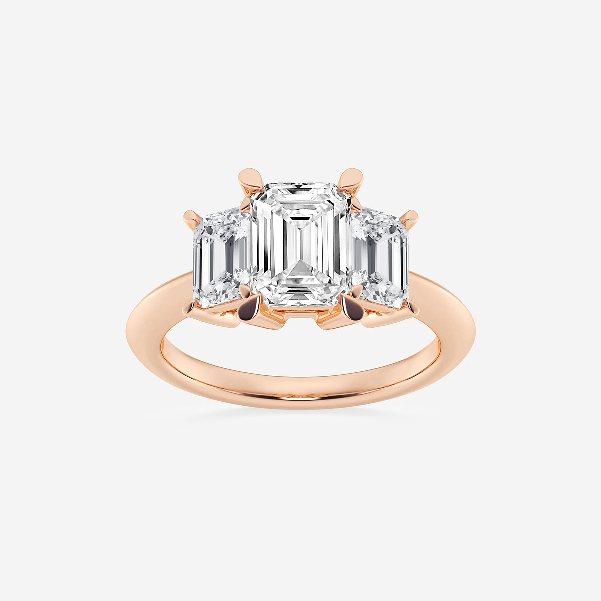 3 1/5 ctw Emerald Lab Grown Diamond Three-Stone Ring