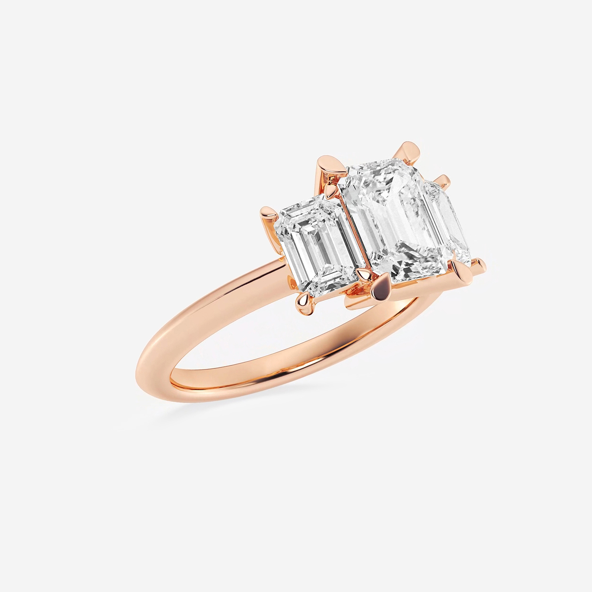 Additional Image 1 for  3 1/5 ctw Emerald Lab Grown Diamond Three-Stone Ring