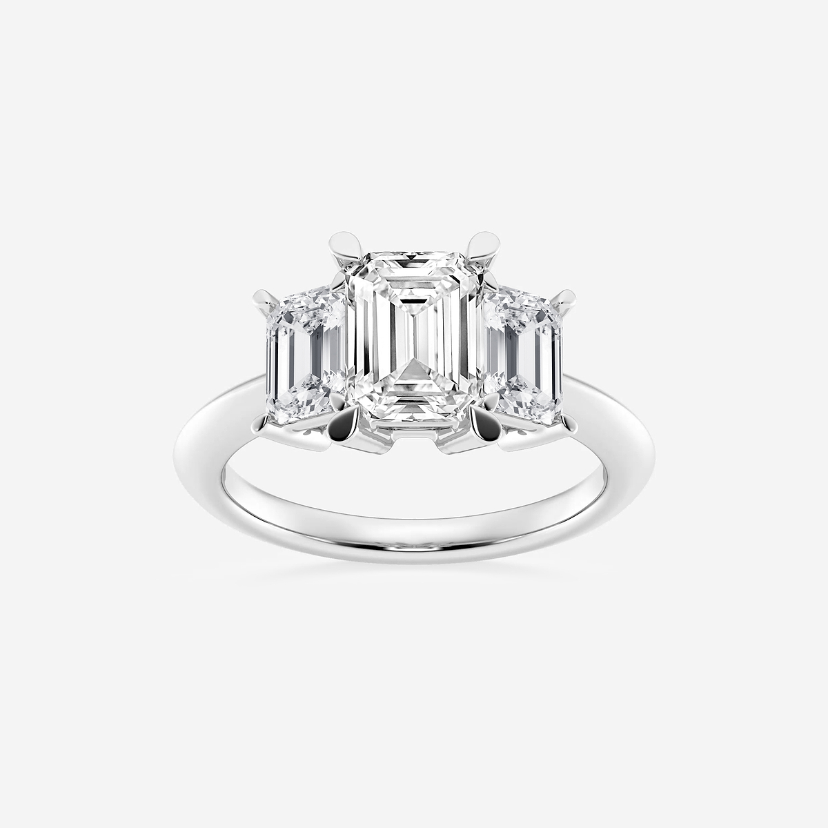 3 1/5 ctw Emerald Lab Grown Diamond Three-Stone Ring