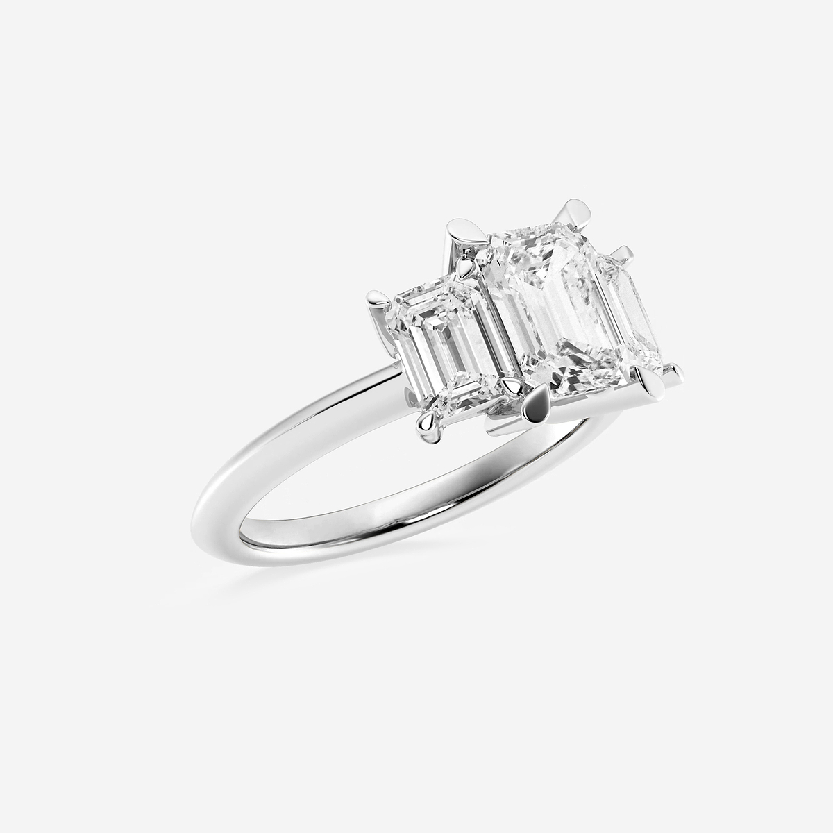 Additional Image 1 for  3 1/5 ctw Emerald Lab Grown Diamond Three-Stone Ring