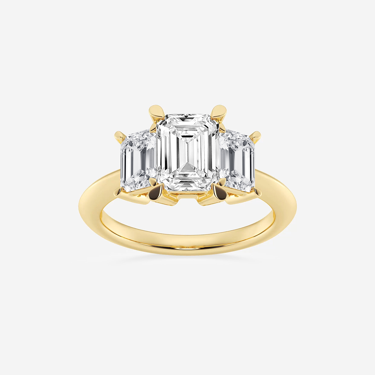 3 1/5 ctw Emerald Lab Grown Diamond Three-Stone Ring