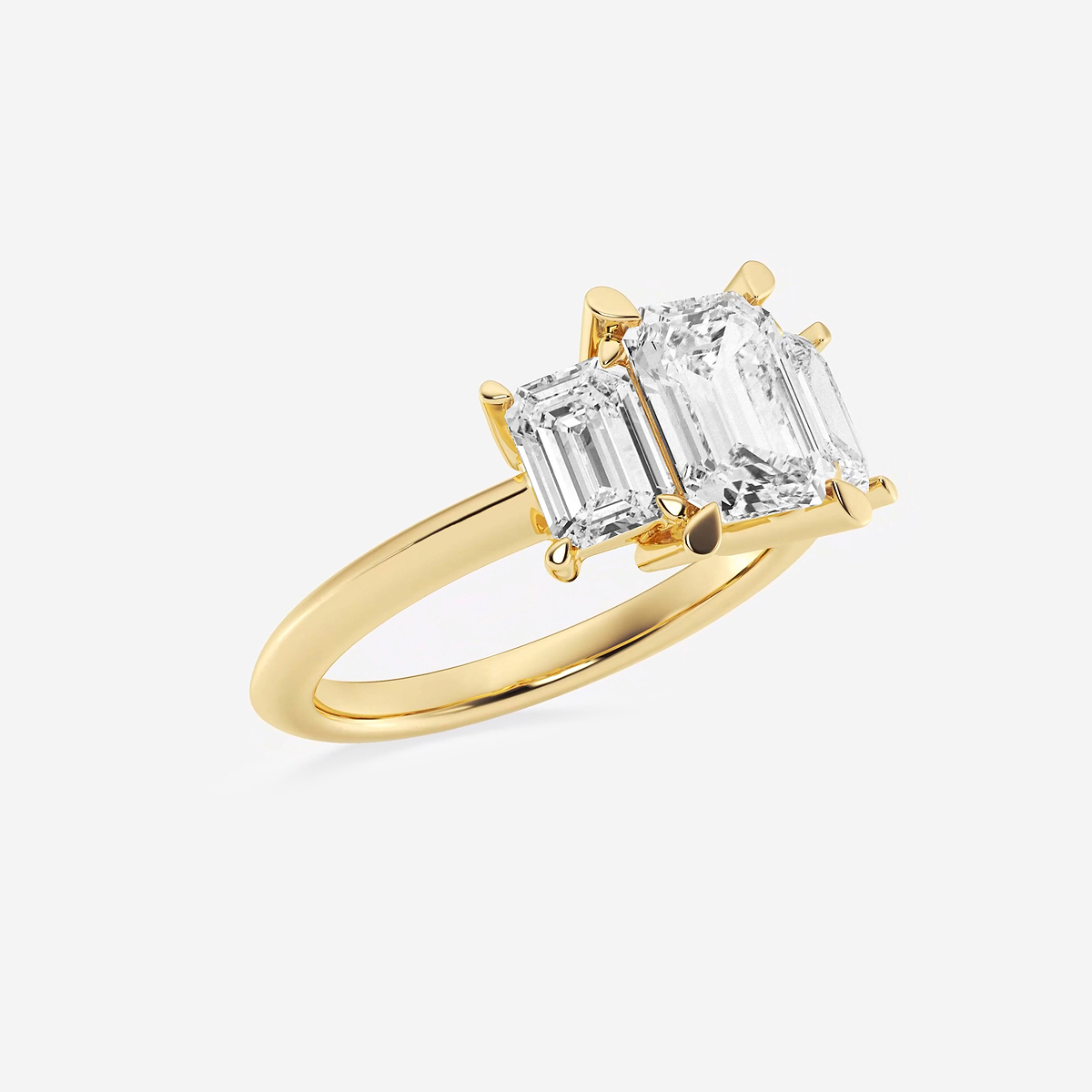 Additional Image 1 for  3 1/5 ctw Emerald Lab Grown Diamond Three-Stone Ring