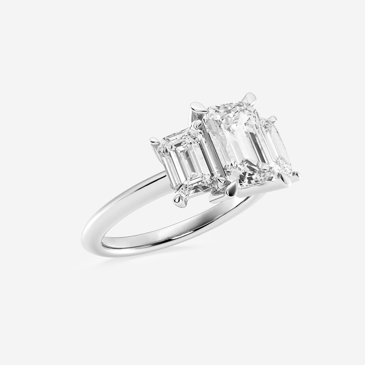 Additional Image 1 for  4 ctw Emerald Lab Grown Diamond Three-Stone Ring