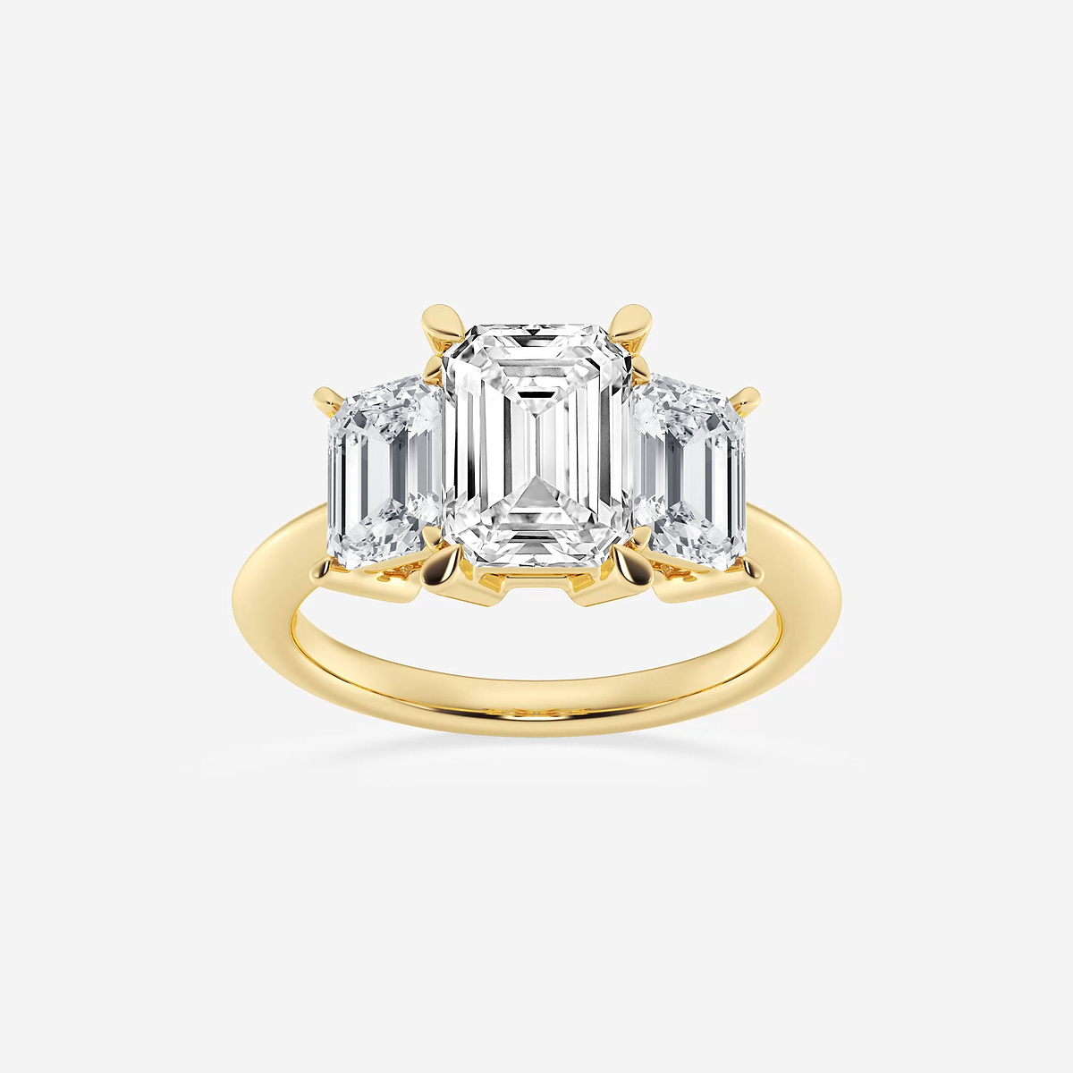 4 ctw Emerald Lab Grown Diamond Three-Stone Ring