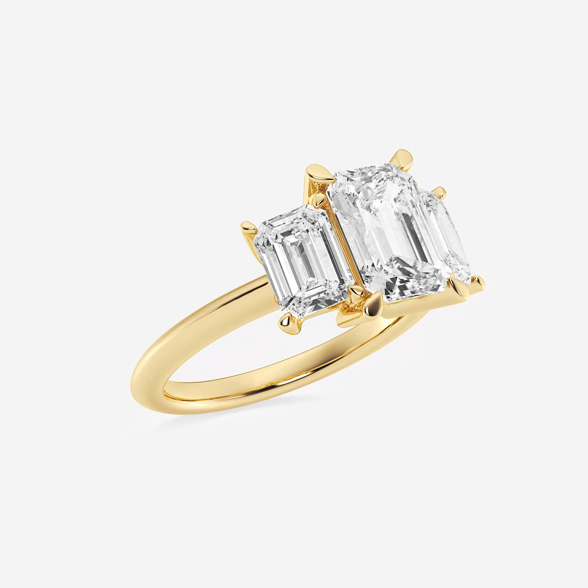 Additional Image 1 for  4 ctw Emerald Lab Grown Diamond Three-Stone Ring
