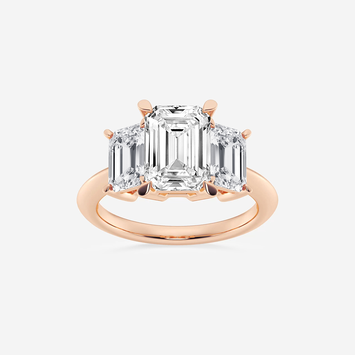 6 ctw Emerald Lab Grown Diamond Three-Stone Ring