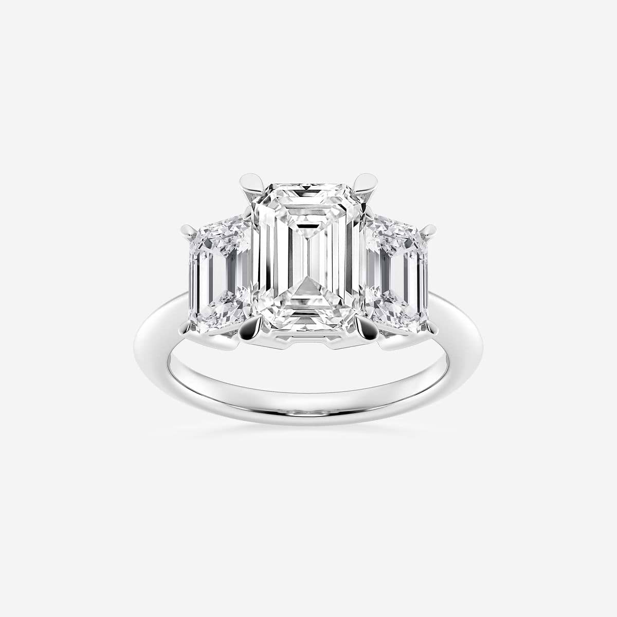 6 ctw Emerald Lab Grown Diamond Three-Stone Ring