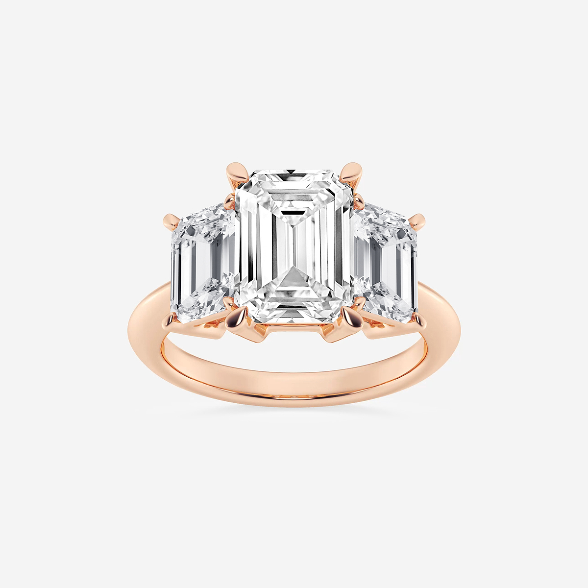 7 ctw Emerald Lab Grown Diamond Three-Stone Ring