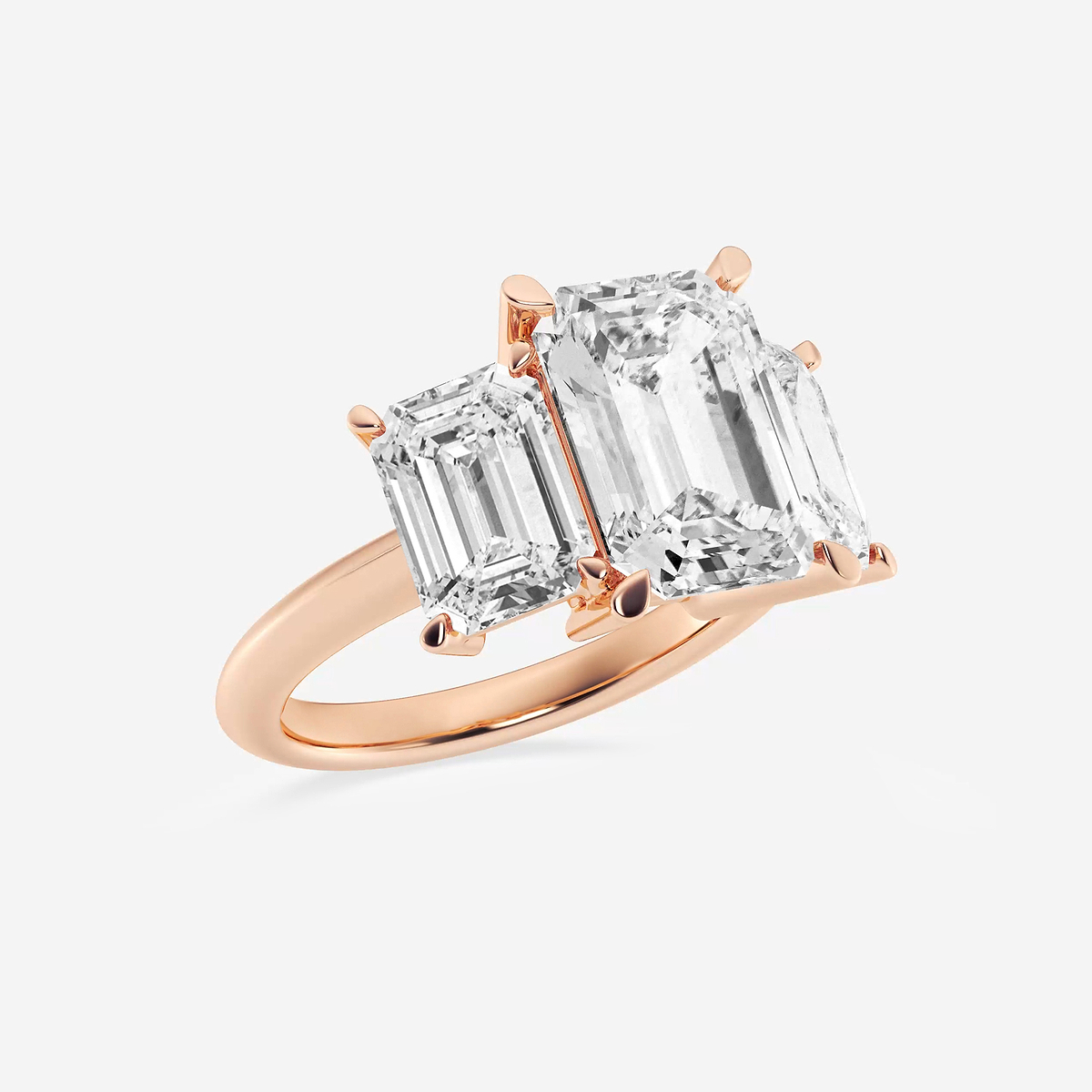 Additional Image 1 for  9 ctw Emerald Lab Grown Diamond Three-Stone Ring