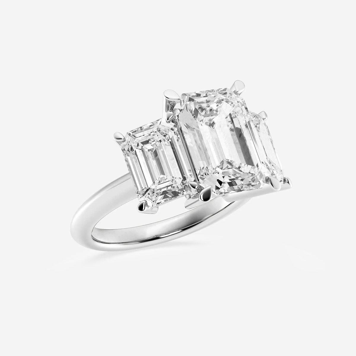 Additional Image 1 for  9 ctw Emerald Lab Grown Diamond Three-Stone Ring