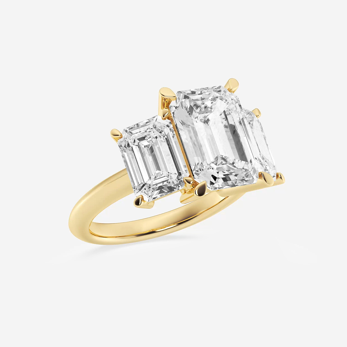Additional Image 1 for  9 ctw Emerald Lab Grown Diamond Three-Stone Ring