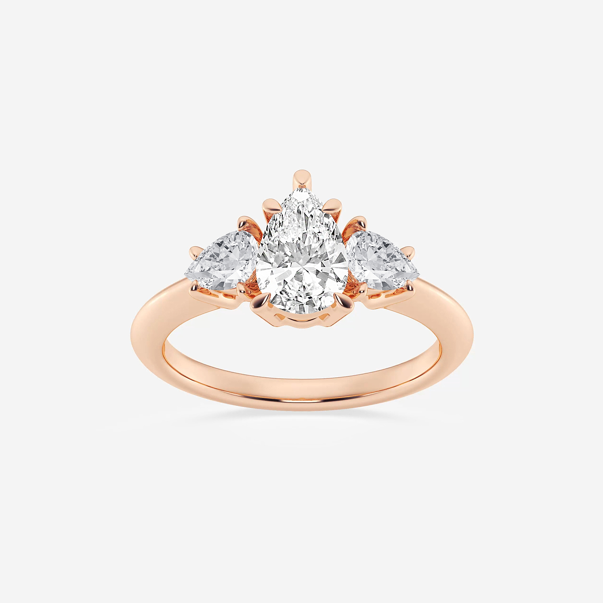 2  ctw Pear Lab Grown Diamond Three-Stone Ring