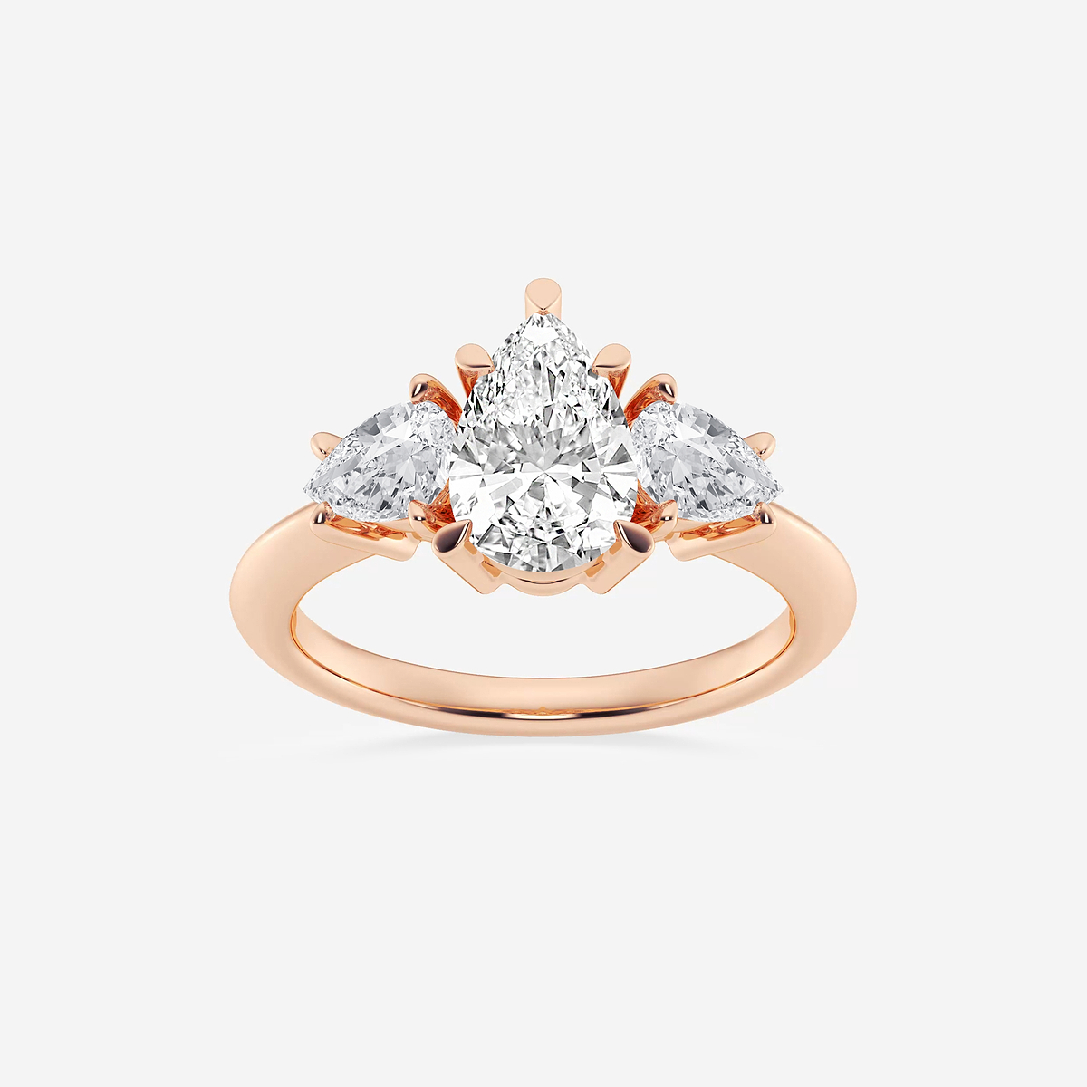 3 1/5 ctw Pear Lab Grown Diamond Three-Stone Ring