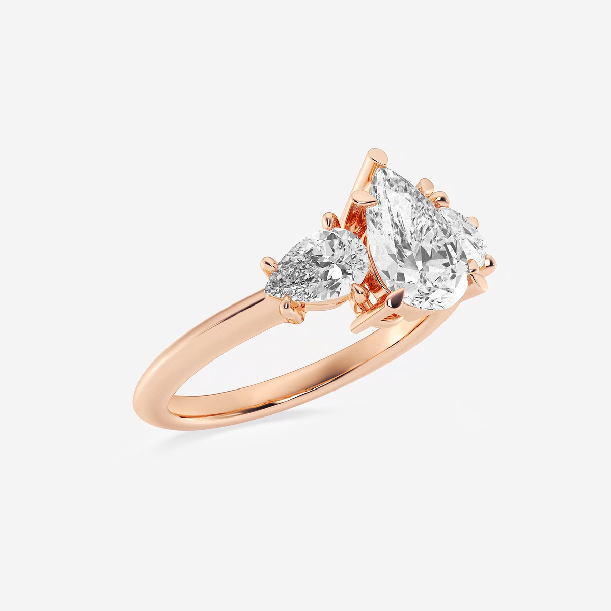 Additional Image 1 for  3 1/5 ctw Pear Lab Grown Diamond Three-Stone Ring