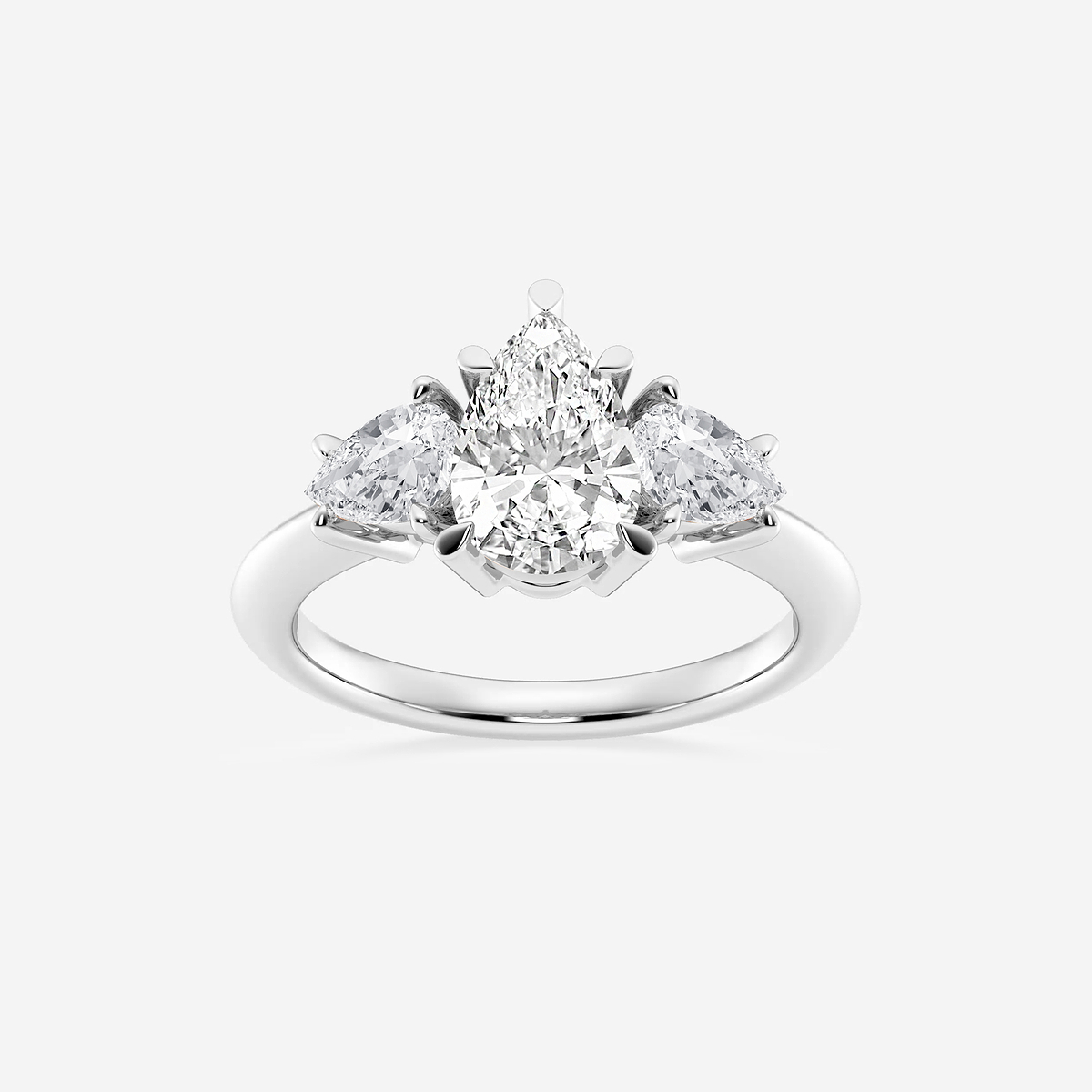 Athena 1/5 ctw Pear Lab Grown Diamond Three-Stone Ring Platinum, D, VVS