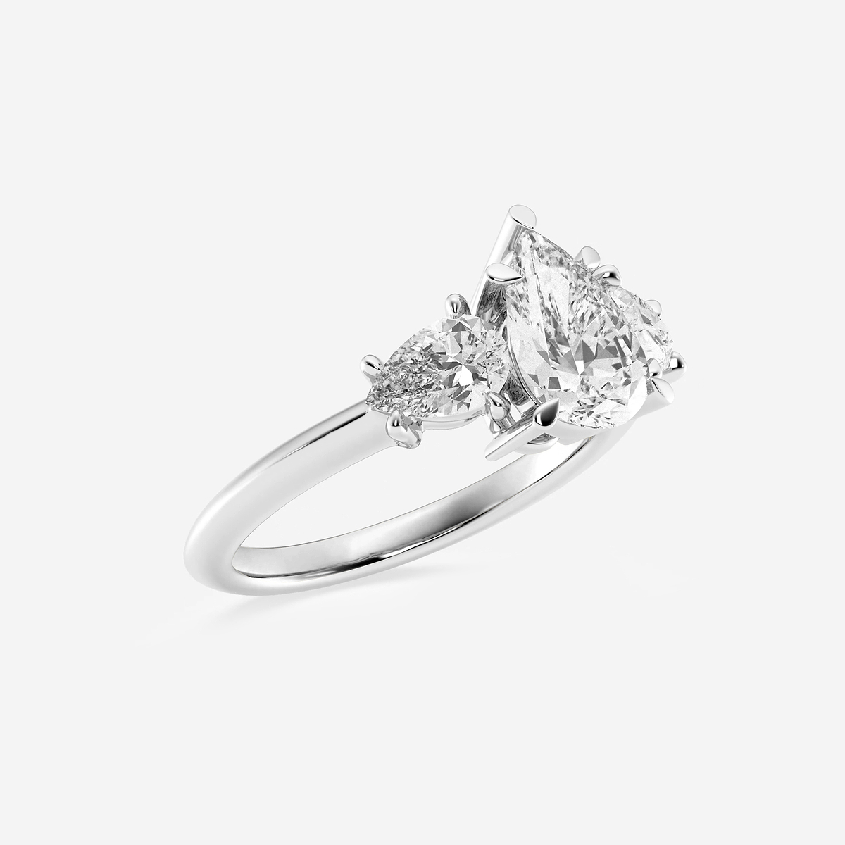 Additional Image 1 for  3 1/5 ctw Pear Lab Grown Diamond Three-Stone Ring