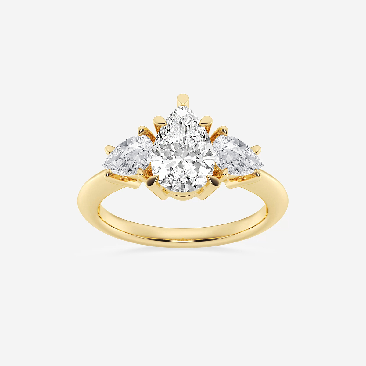 3 1/5 ctw Pear Lab Grown Diamond Three-Stone Ring