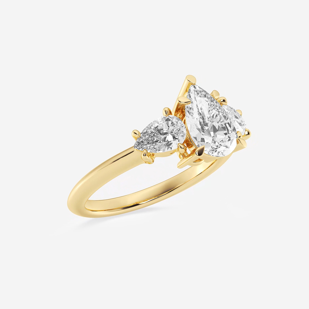 Additional Image 1 for  3 1/5 ctw Pear Lab Grown Diamond Three-Stone Ring