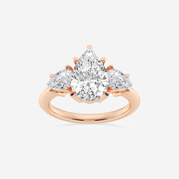 Athena - 4 ctw Pear Lab Grown Diamond Three-Stone Ring