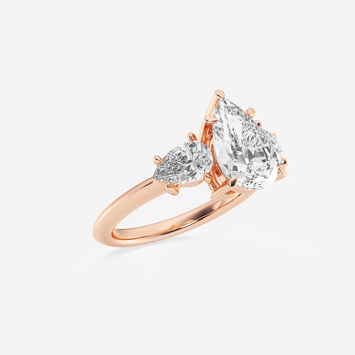 Athena - 4 ctw Pear Lab Grown Diamond Three-Stone Ring
