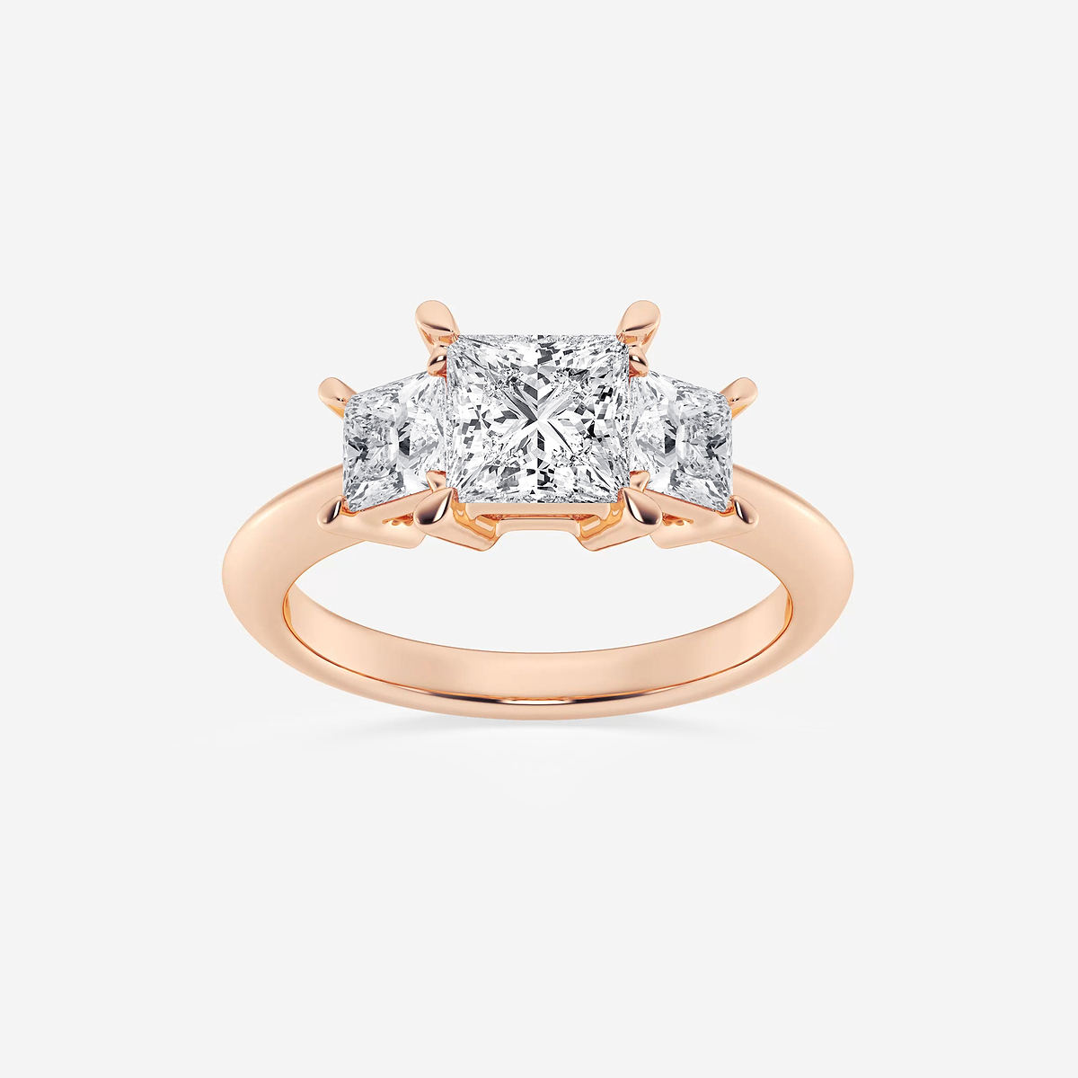 2  ctw Princess Lab Grown Diamond Three-Stone Ring