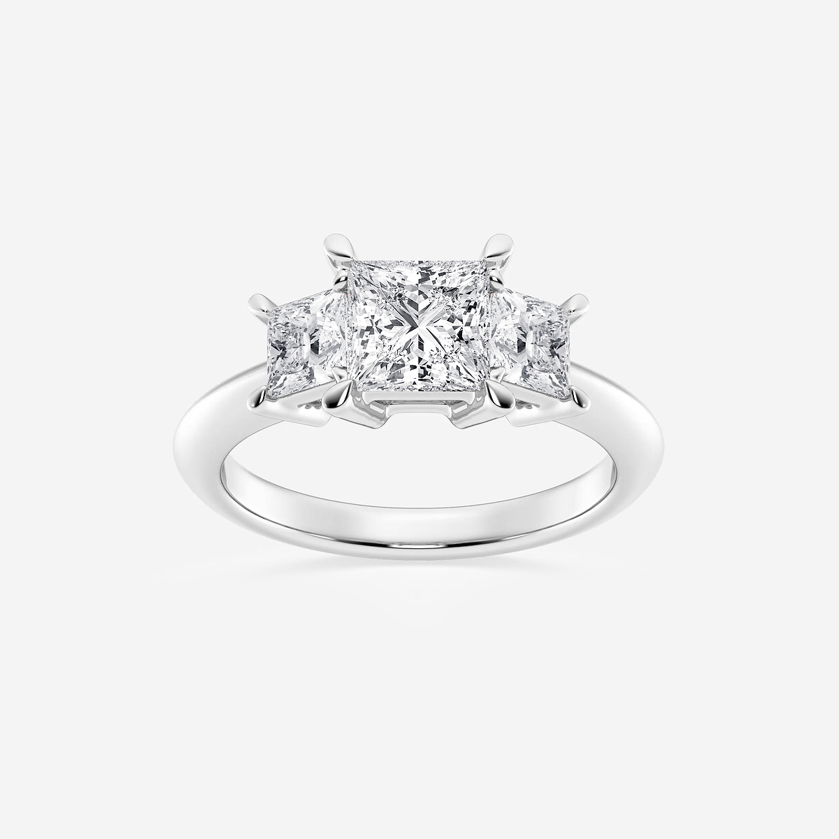 Athena ctw Princess Lab Grown Diamond Three-Stone Ring Platinum