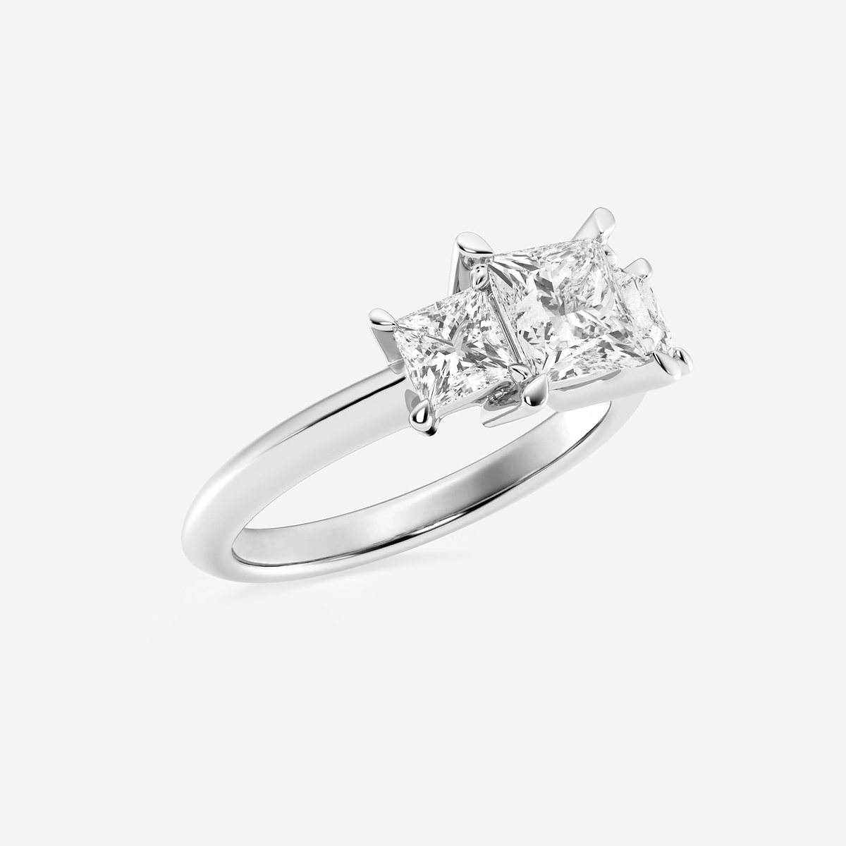 Additional Image 1 for  2  ctw Princess Lab Grown Diamond Three-Stone Ring