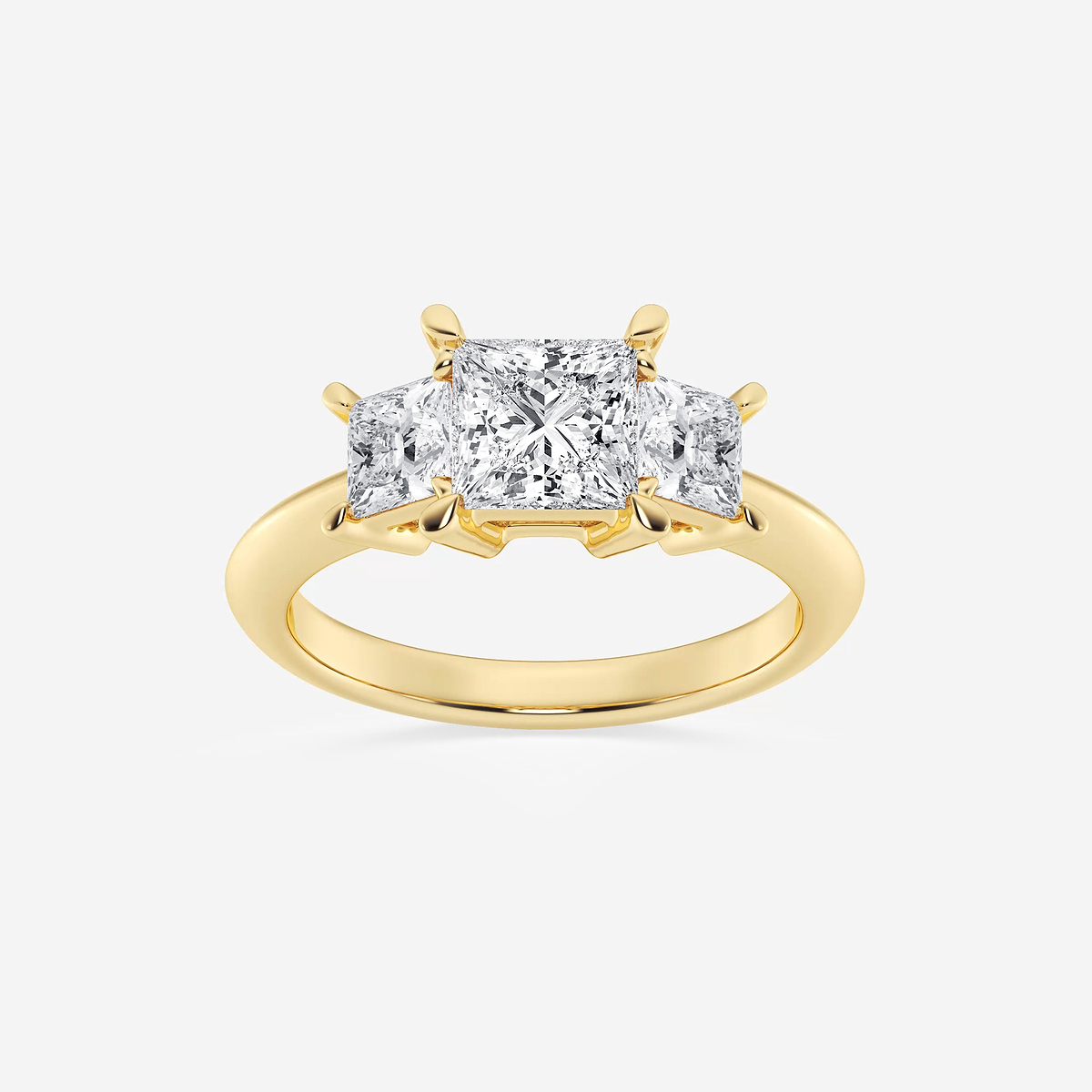 2  ctw Princess Lab Grown Diamond Three-Stone Ring
