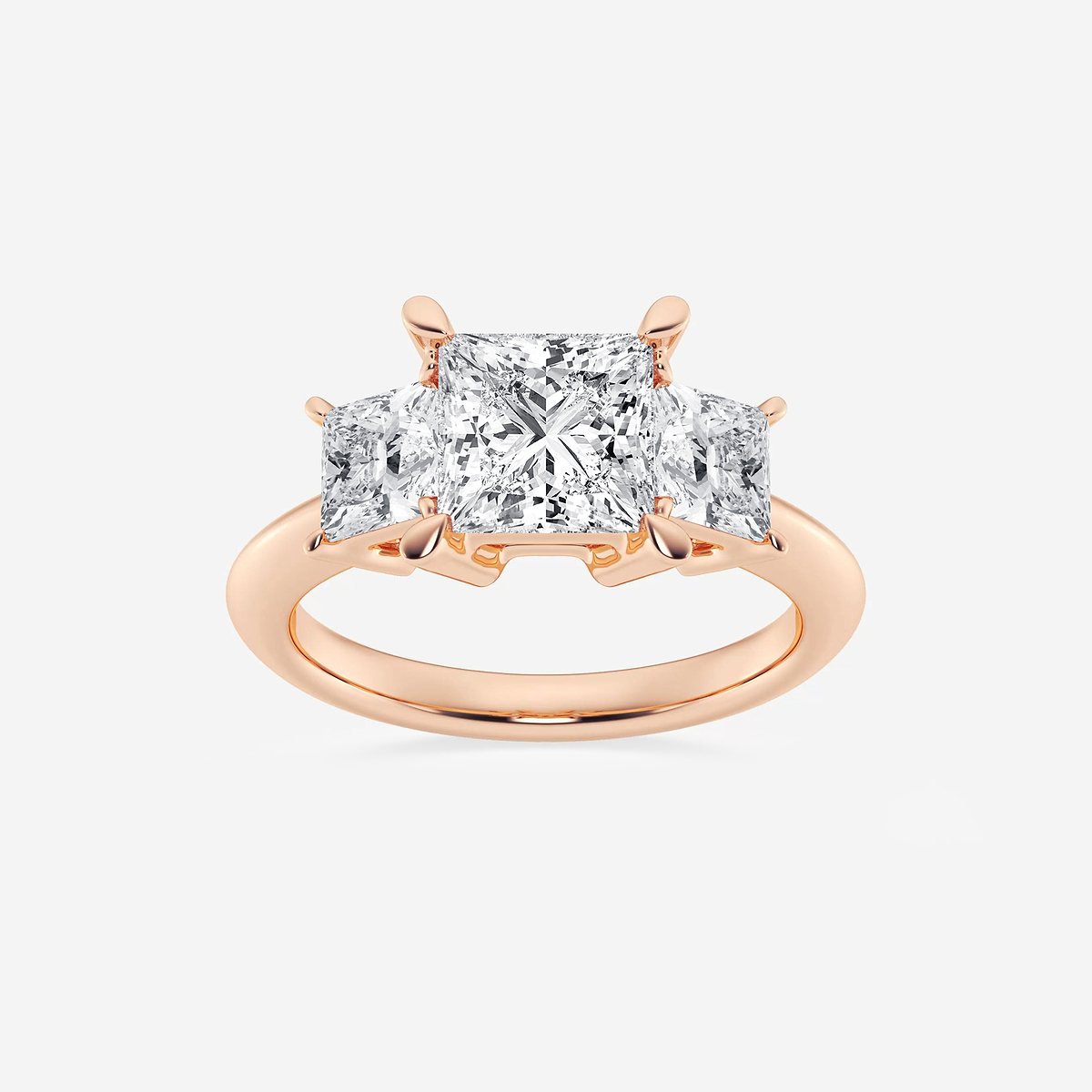3 1/5 ctw Princess Lab Grown Diamond Three-Stone Ring