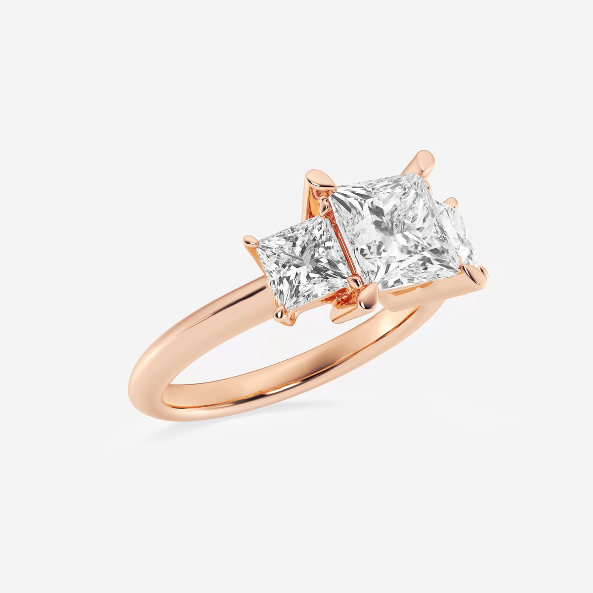 Additional Image 1 for  3 1/5 ctw Princess Lab Grown Diamond Three-Stone Ring