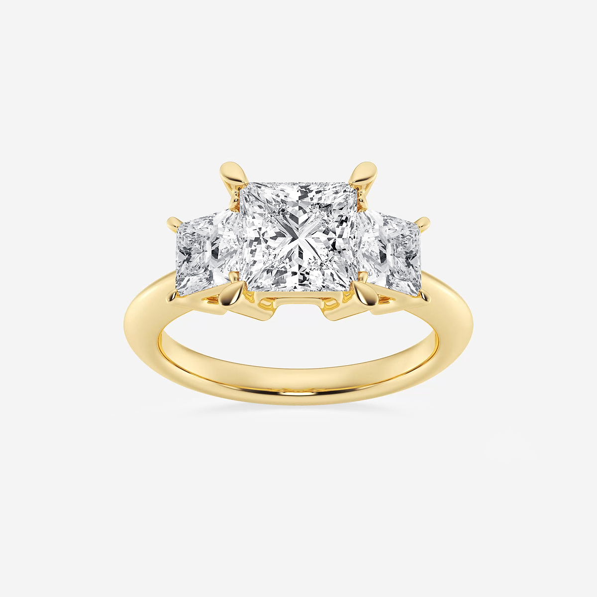 3 1/5 ctw Princess Lab Grown Diamond Three-Stone Ring