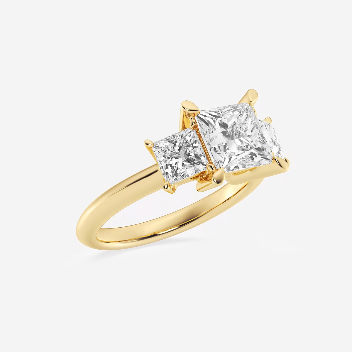 Additional Image 1 for  3 1/5 ctw Princess Lab Grown Diamond Three-Stone Ring
