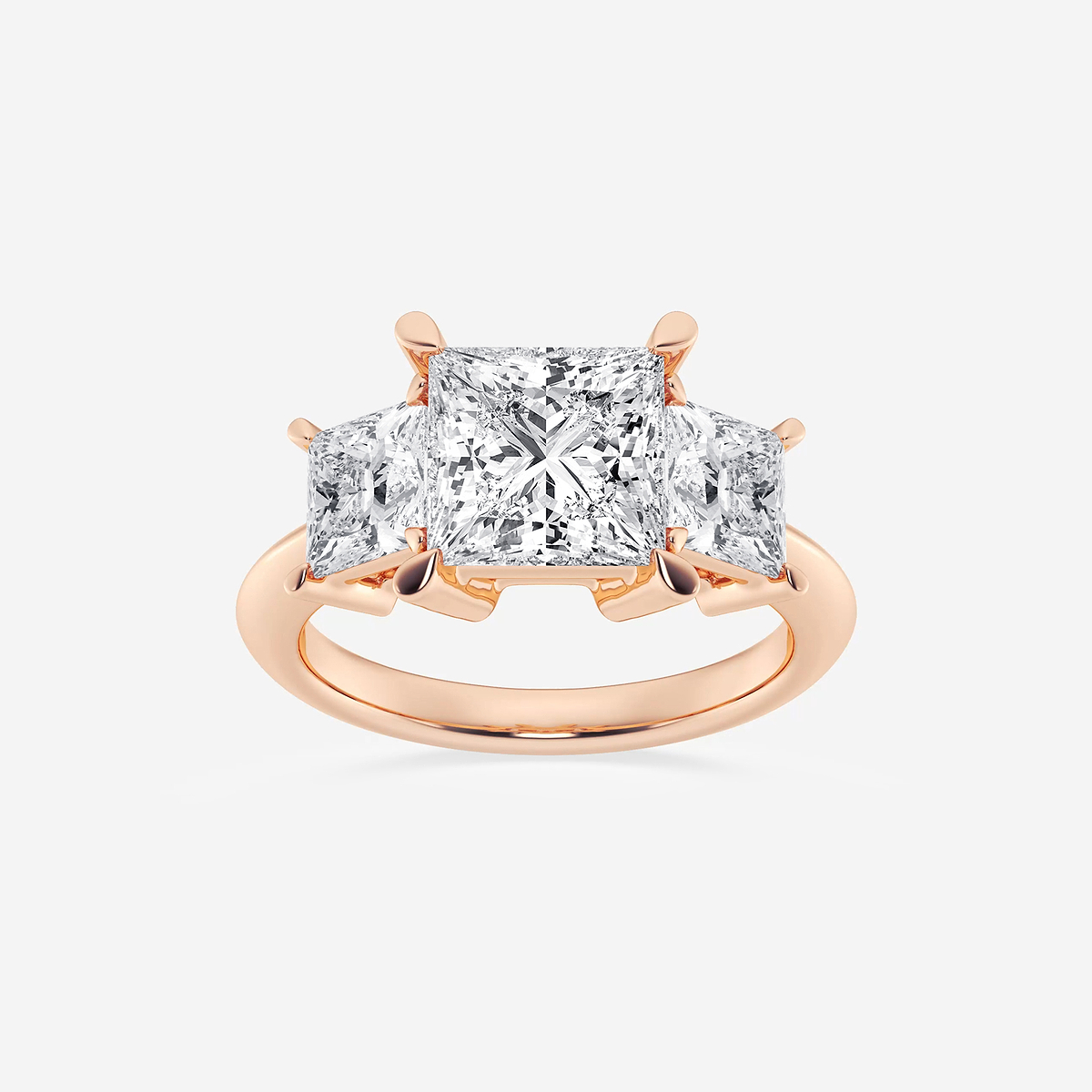 4 ctw Princess Lab Grown Diamond Three-Stone Ring