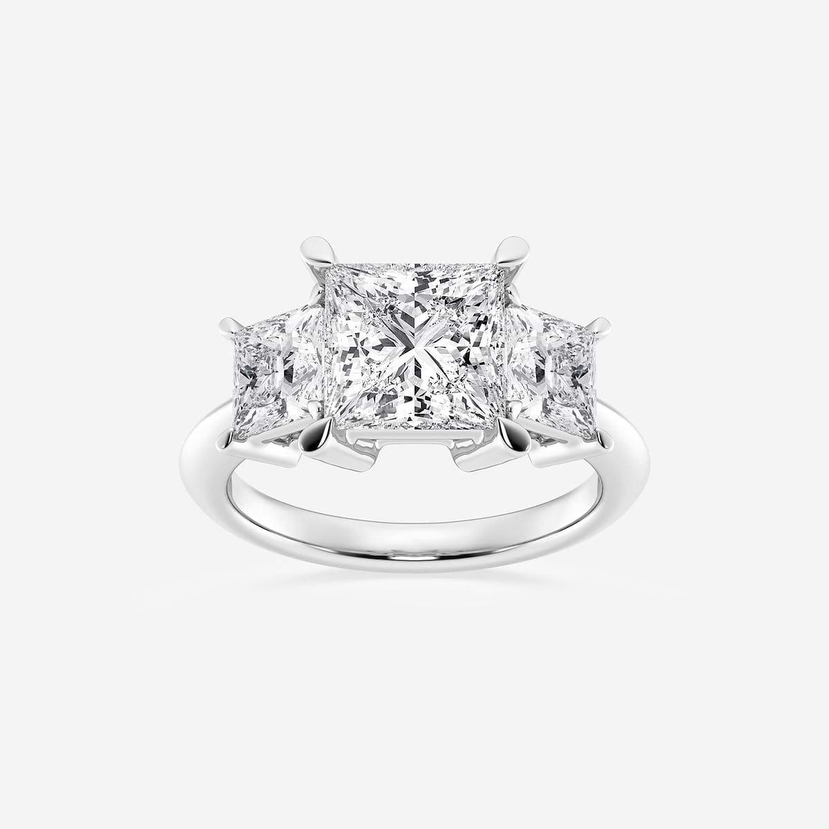 Athena 4 ctw Princess Lab Grown Diamond Three-Stone Ring 18K