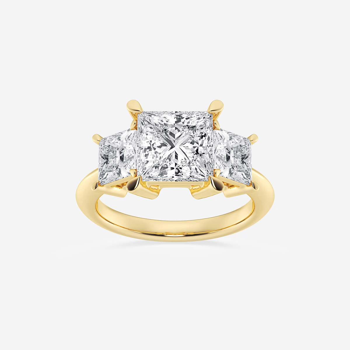 4 ctw Princess Lab Grown Diamond Three-Stone Ring