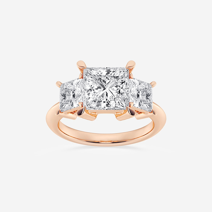 Athena - 4 ctw Princess Lab Grown Diamond Three-Stone Ring