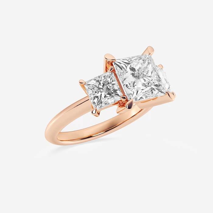 Athena - 4 ctw Princess Lab Grown Diamond Three-Stone Ring