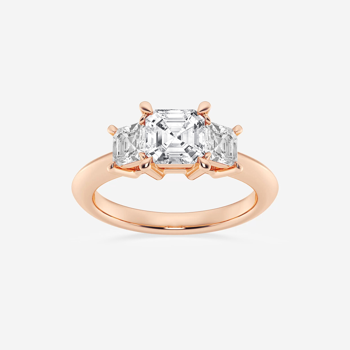 2  ctw Asscher Lab Grown Diamond Three-Stone Ring