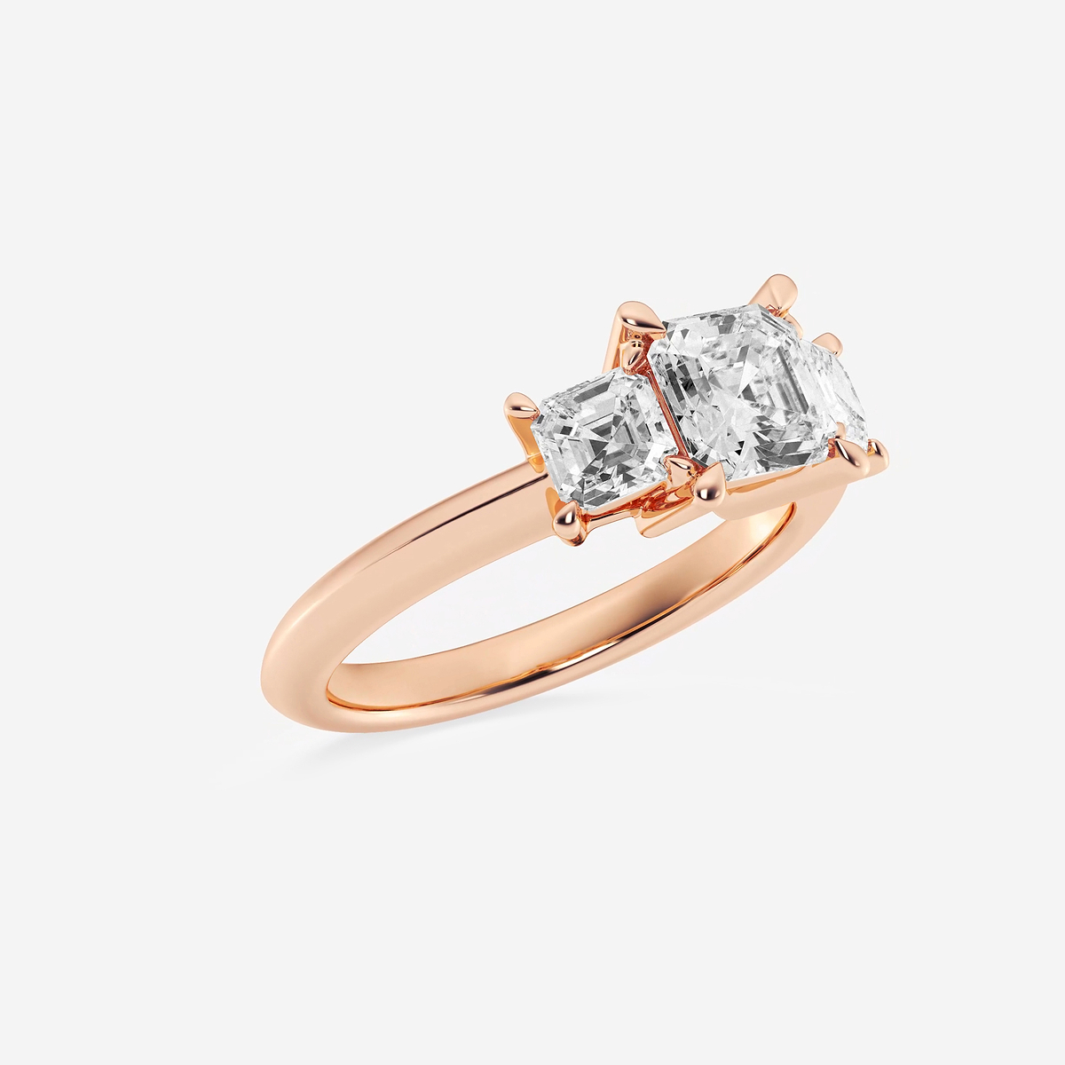 Additional Image 1 for  2  ctw Asscher Lab Grown Diamond Three-Stone Ring