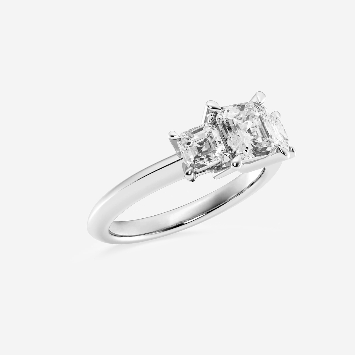 Additional Image 1 for  2  ctw Asscher Lab Grown Diamond Three-Stone Ring