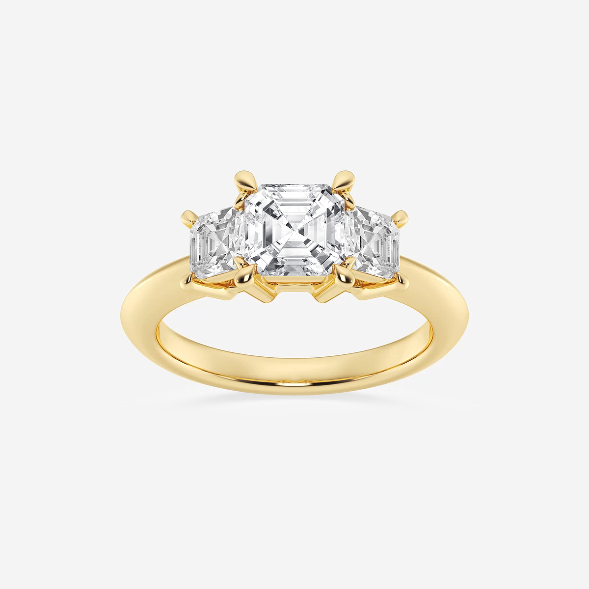 2  ctw Asscher Lab Grown Diamond Three-Stone Ring