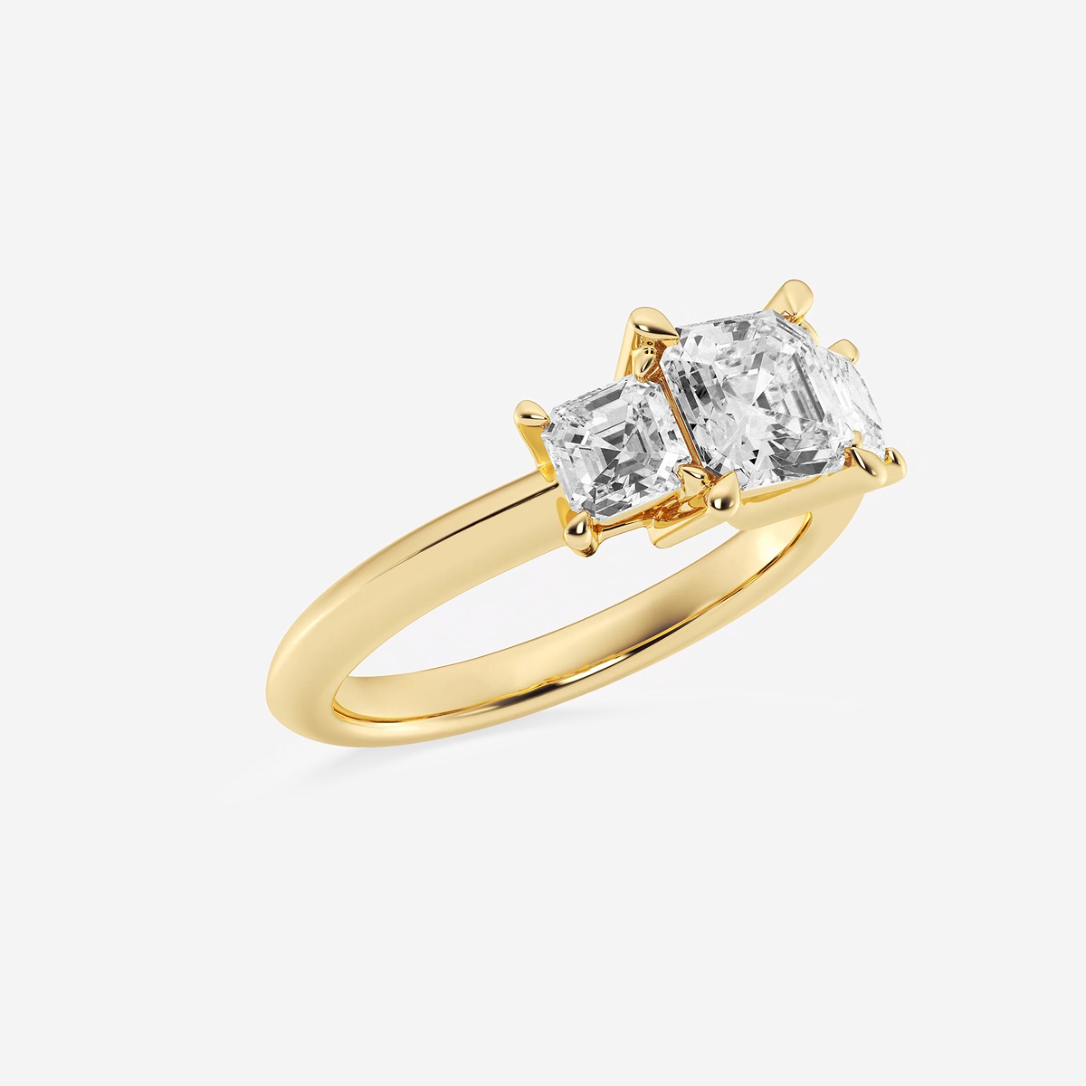Additional Image 1 for  2  ctw Asscher Lab Grown Diamond Three-Stone Ring
