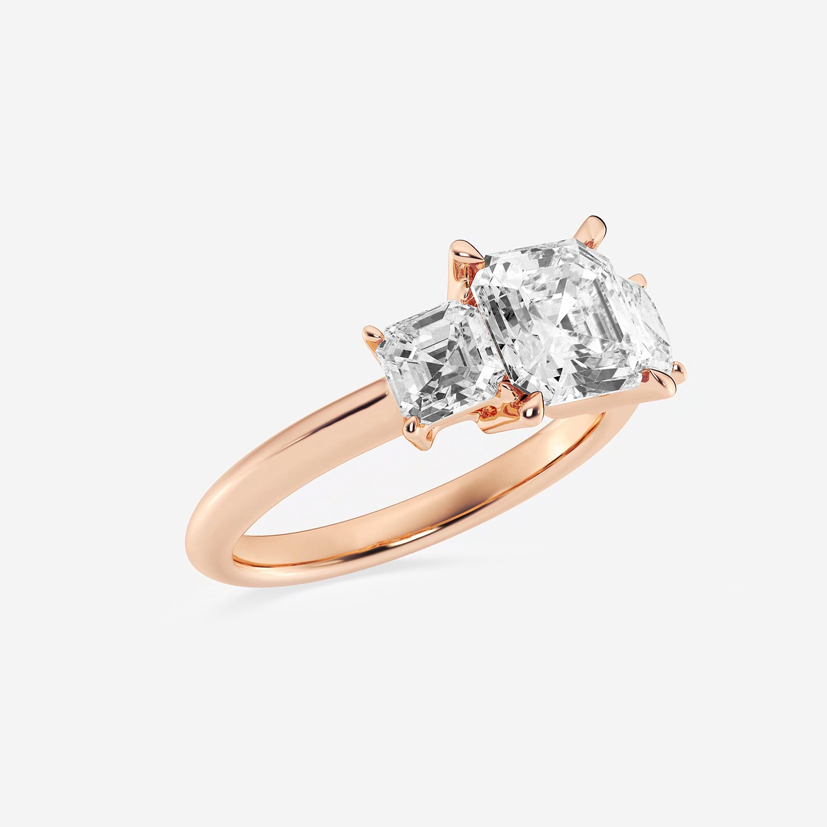 Additional Image 1 for  3 1/5 ctw Asscher Lab Grown Diamond Three-Stone Ring