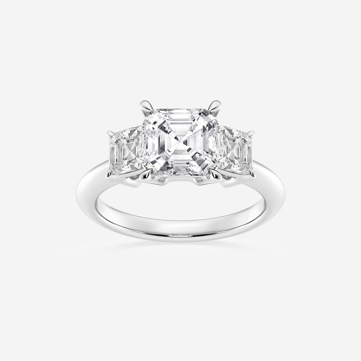 Athena 1/5 ctw Asscher Lab Grown Diamond Three-Stone Ring 18K