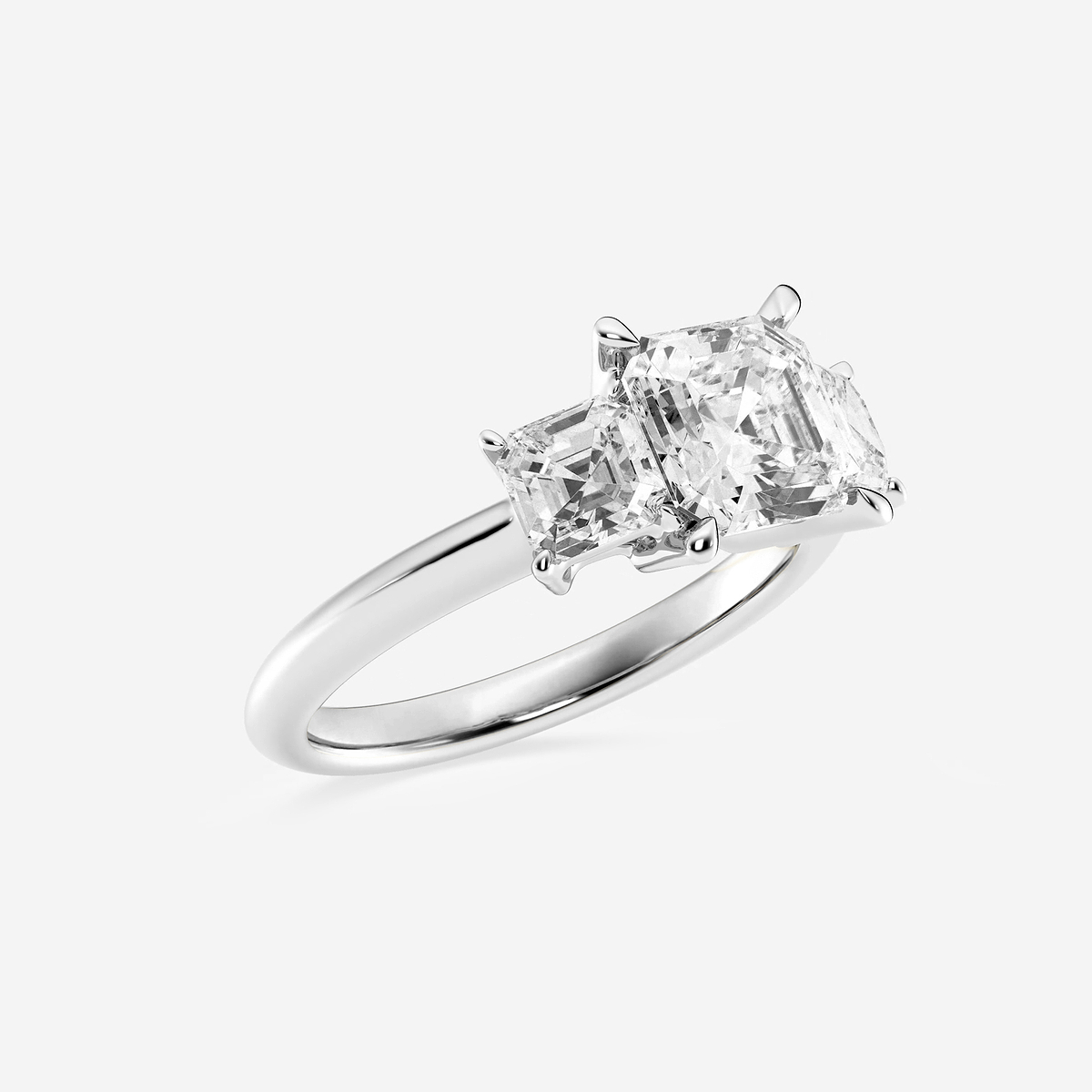 Additional Image 1 for  3 1/5 ctw Asscher Lab Grown Diamond Three-Stone Ring