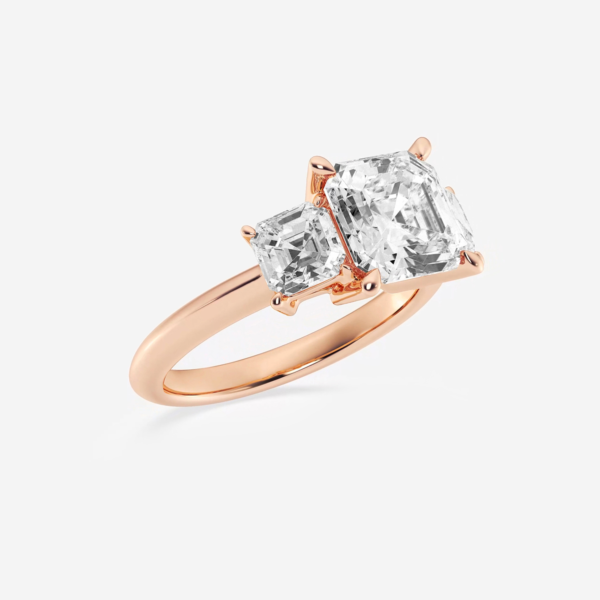 Additional Image 1 for  4 ctw Asscher Lab Grown Diamond Three-Stone Ring