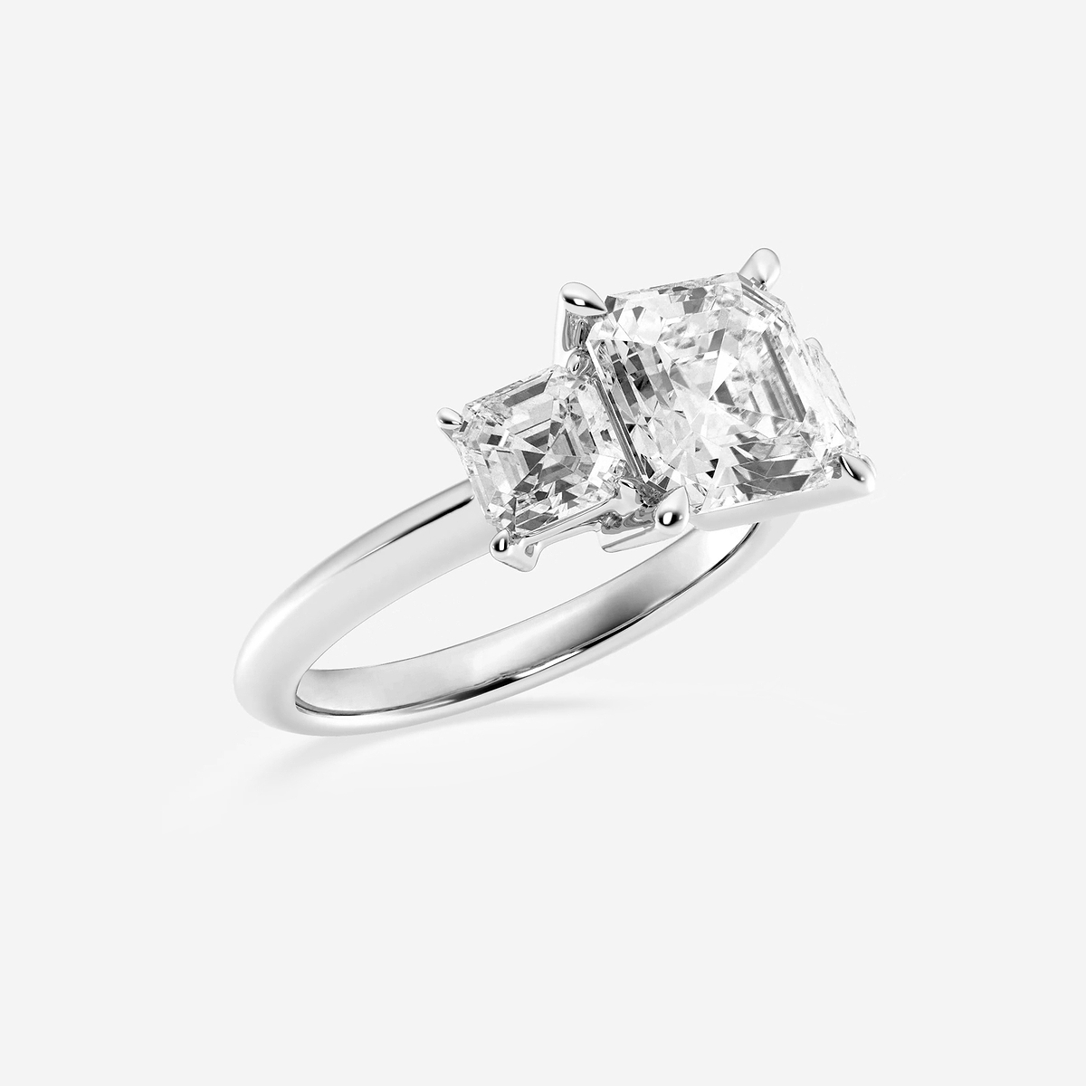 Additional Image 1 for  4 ctw Asscher Lab Grown Diamond Three-Stone Ring